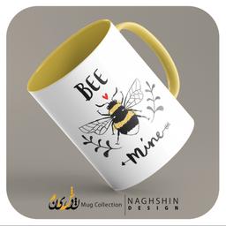 ماگ طرح زنبور 2 (دسته و داخل رنگی) - لطفا قبل از سفارش از موجودی محصول مطلع شوید