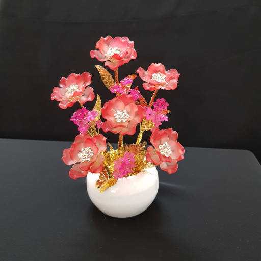 گلدان کوچک با 6 گل کریستالی