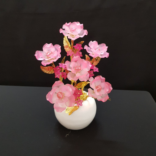 گلدان کوچک با 6 گل کریستالی