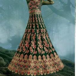 لباس مجلسی برش خورده هندی تور گلدوزی