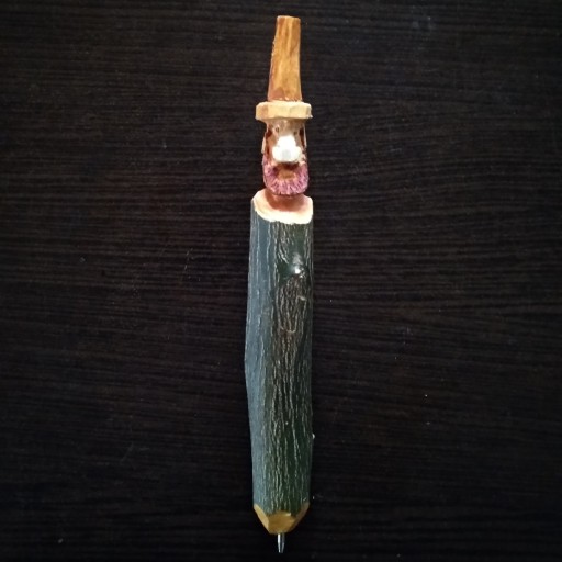 خودکار ، خودکار چوبی ، خودکار دست سازه چوبی ،  با  سری آدمک چوبی
