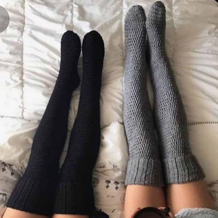جوراب ساقه بلندی بافتنی