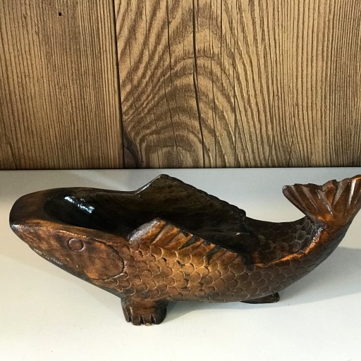 مجسمه  چوبی طرح ماهی