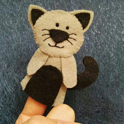 عروسک انگشتی دستدوز گربه نمدی