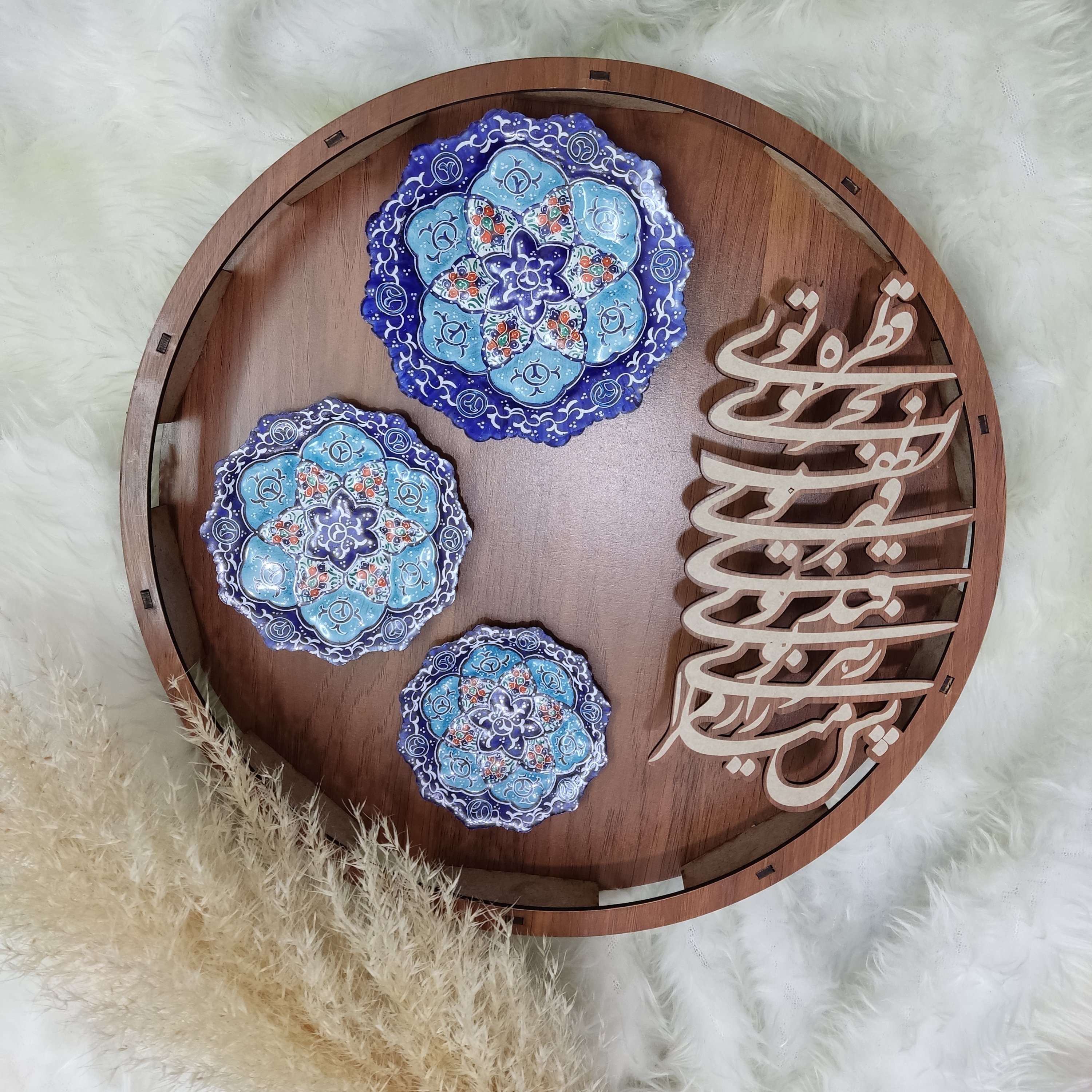 سری سه تایی میناکاری به همراه قاب شعر