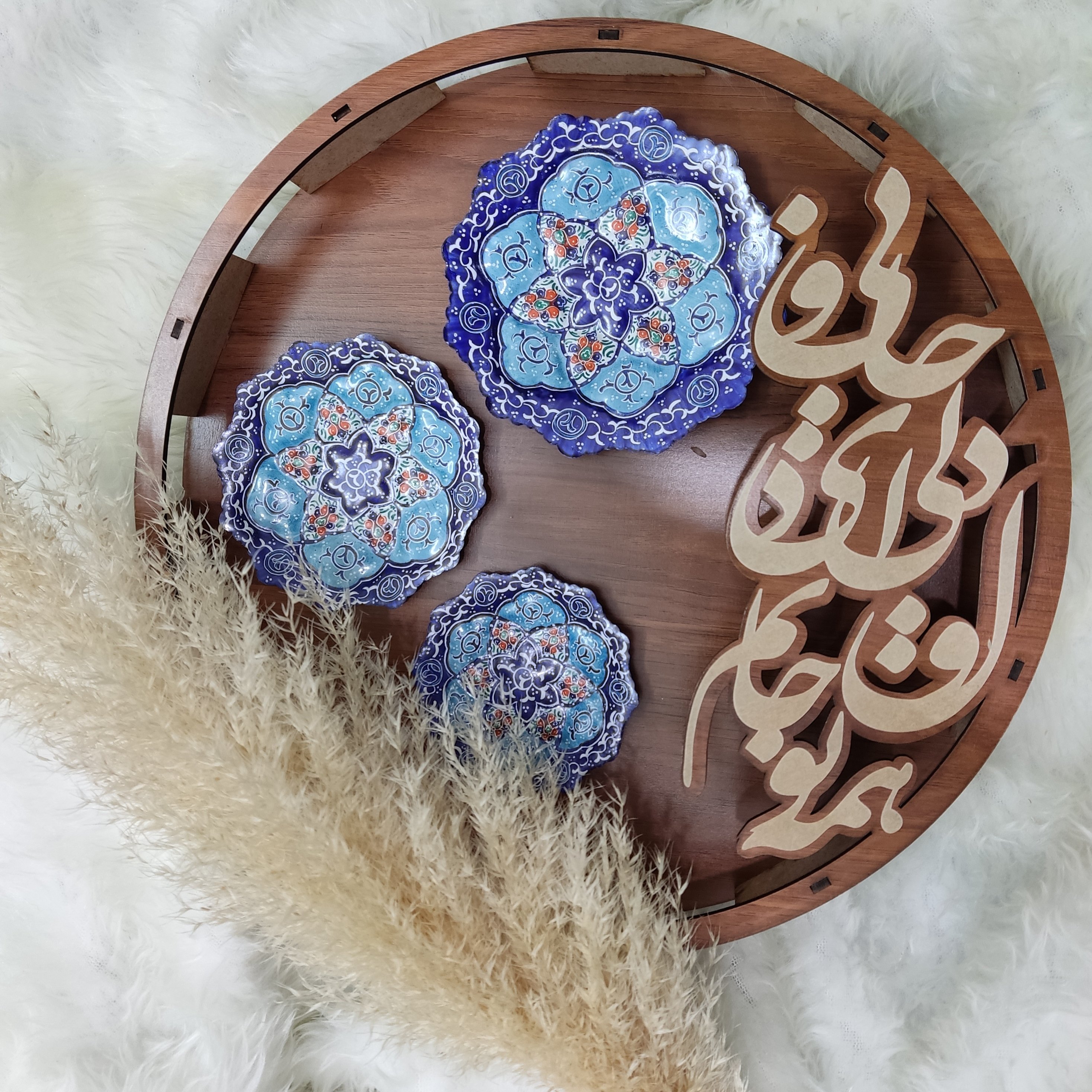 سری سه تایی میناکاری به همراه قاب شعر