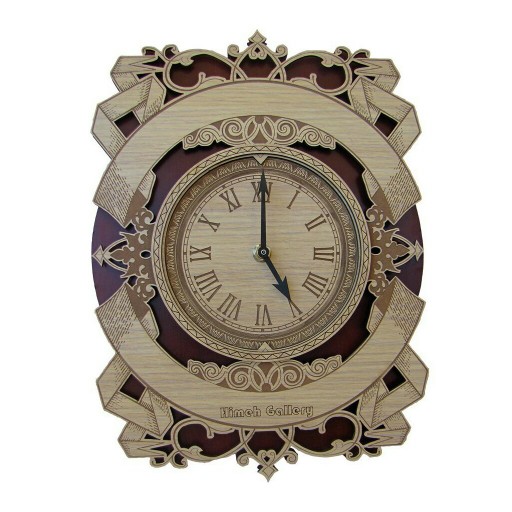 ساعت چوبی مدرن همراه با جعبه چوبی
