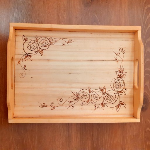 سینی چوبی 27×38 cm (دست ساز )