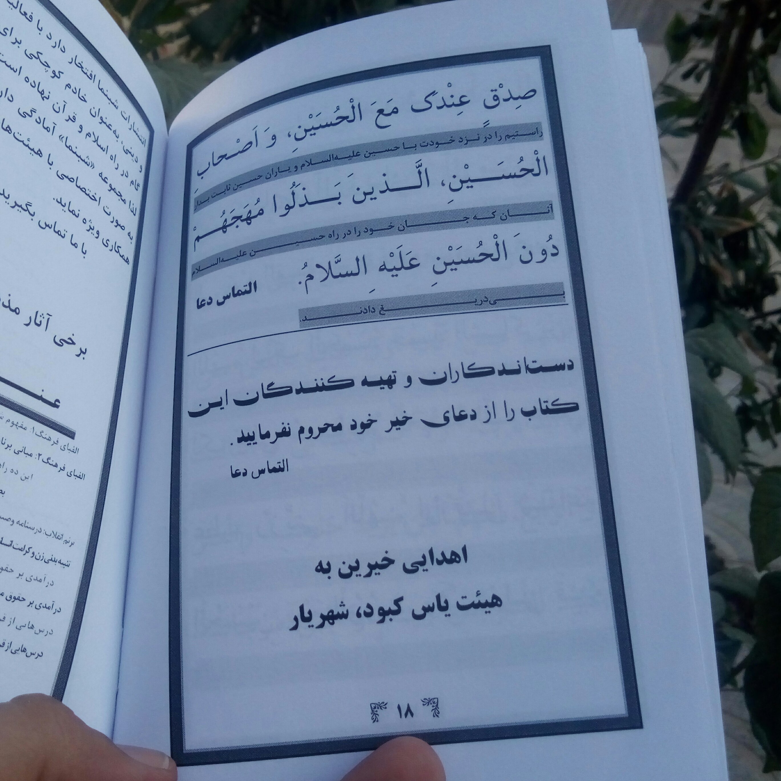 چاپ سفارشی 10 جلد کتاب زیارت عاشورا(نیایش 2) از انتشارات شبنما