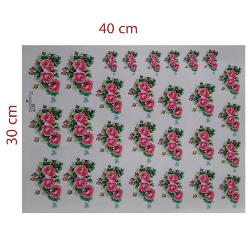 ترنسفر طرح گل سرخی ابعاد 30در 40 cm