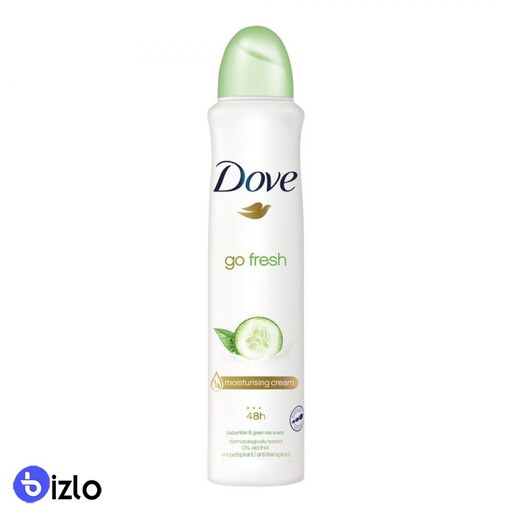 اسپری ضد تعریق زنانه داو dove Go Fresh با رایحه خیار و چای سبز حجم 250 میلی لیتر