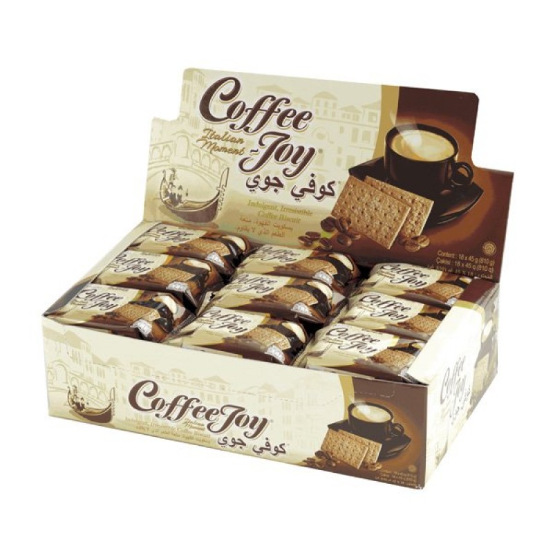 بیسکوییت قهوه کافی جوی جعبه 18 عددی اصل ارسال رایگان Coffe Joy