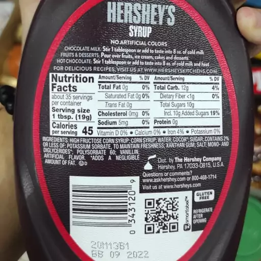 سیروپ (سس) شکلات هرشیز (680گرم)  Syrup Chocolate Hersheys