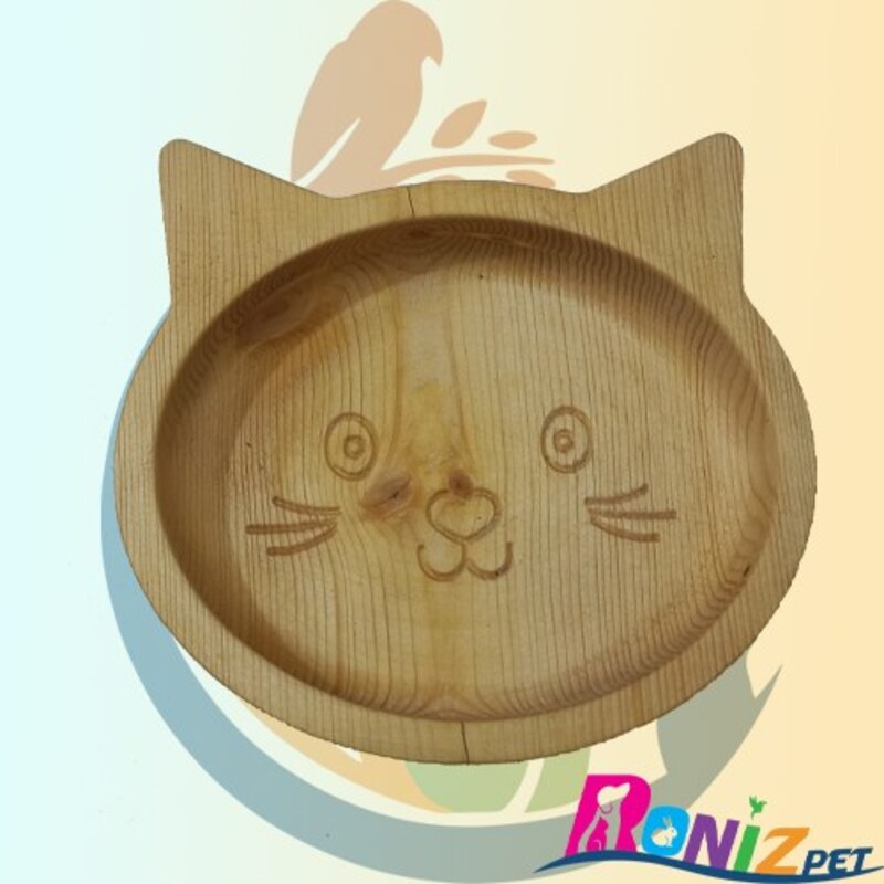 ظرف غذای چوبی گربه با طرح گربه مناسب گربه و سگ ضد آب شده