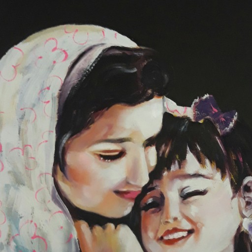 نقاشی هنری مادر و فرزند