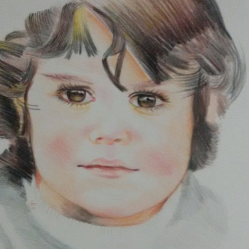 نقاشی از  چهره کودک دلبند شما
