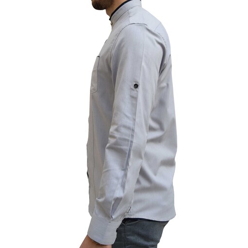 پیراهن آستین بلند مردانه پایتی جامه مدل قواره آزاد یقه دیپلمات کد 10192934