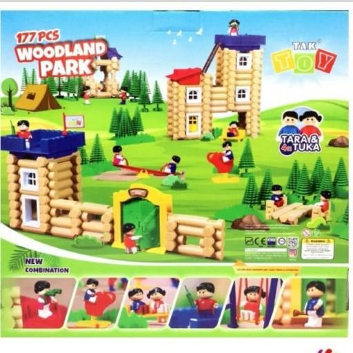 بازی فکری ساختنی تک توی مدل پازل پارک جنگلی خانه سازی 177 قطعه به همراه 4 عدد لگو شخصیت تارا و توکا