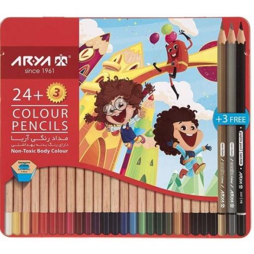 مداد رنگی 3+24 رنگ آریا