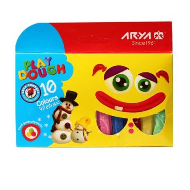 خمیر بازی 10 رنگ جعبه مقوایی آریا