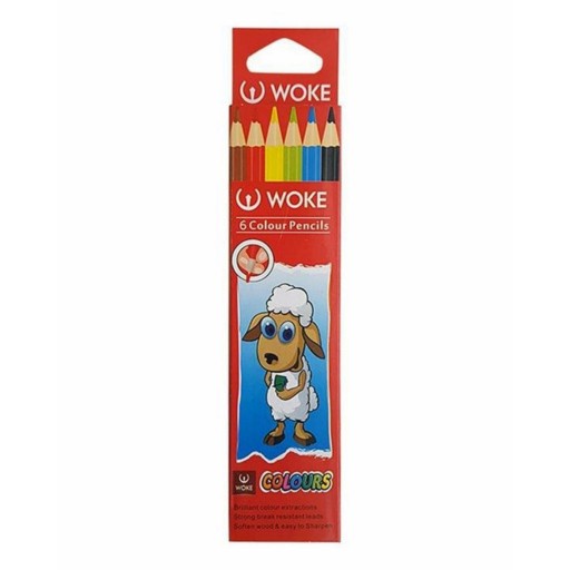 مداد رنگی 6 رنگ جعبه مقوایی ووک woke