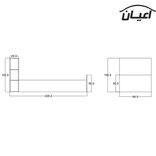 تخت خواب یکنفره اعیان مدل FH420 سایز 90x200 سانتی متر(ارسال با باربری.هزینه ارسال پس کرایه)