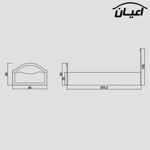 تختخواب یک نفره اعیان مدل FH404(ارسال با باربری.هزینه ارسال پس کرایه)