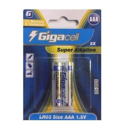 باتری نیم قلمی گیگاسل Super Alkaline مدل LR03 بسته دو عددی