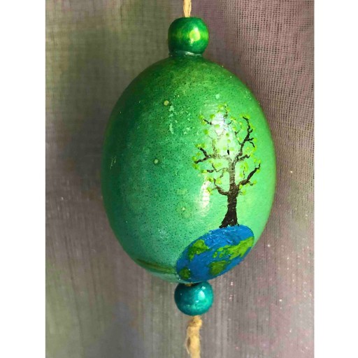 تخم مرغ آویز طبیعی رنگی طرح درخت زندگی