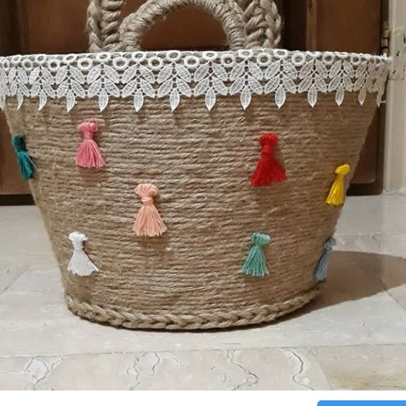 زنبیل یا سبد خرید کنفی دستساز