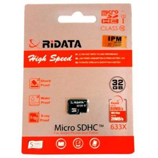 کارت حافظه microSDHC ری دیتا U1 سرعت 80MBps 633X ظرفیت 32GB گارانتی مادام