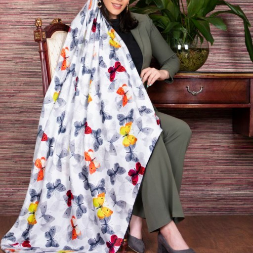 روسری تابستانه نخی گارزا چاپ دیجیتال با کیفیت عالی با طرحی عالی