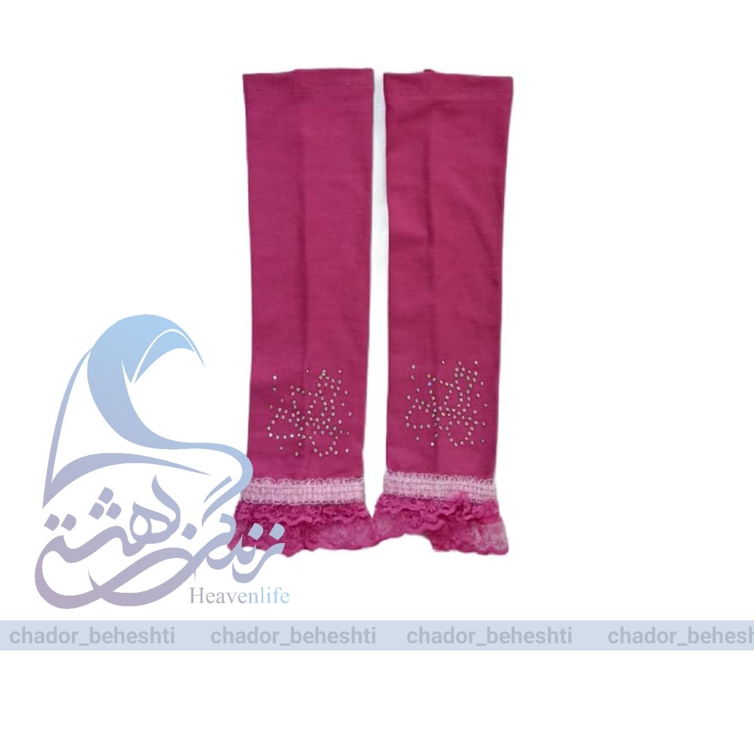 ساق دست لب توری نگین دار دخترانه نخی با تنوع 15 رنگ