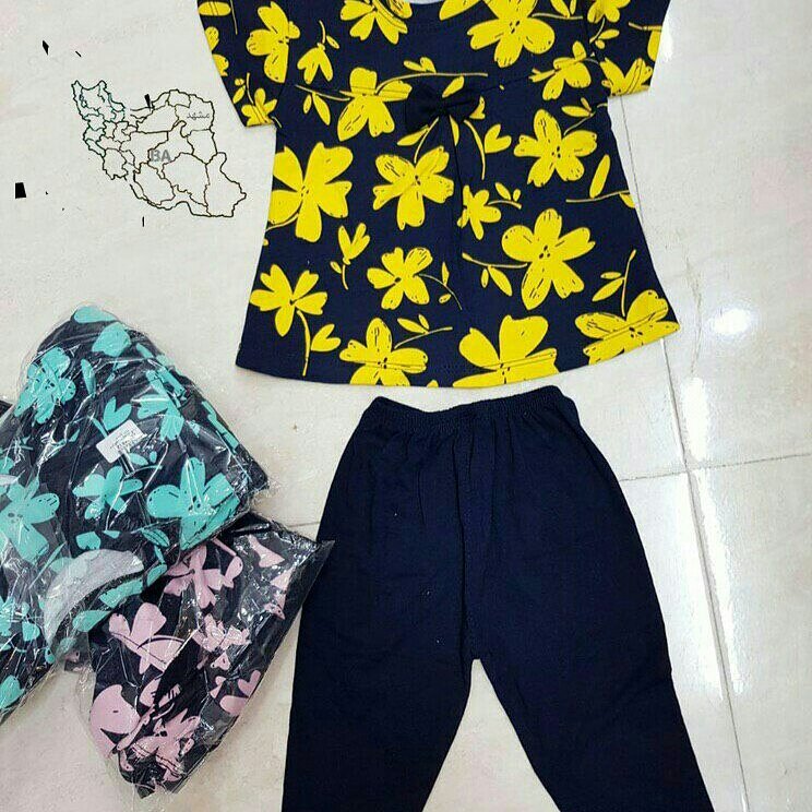 شومیز شلوارک گلدار دارای رنگ بندی و سایز بندی ابعاد به صورت پیش فرض میباشد تن خور عالی