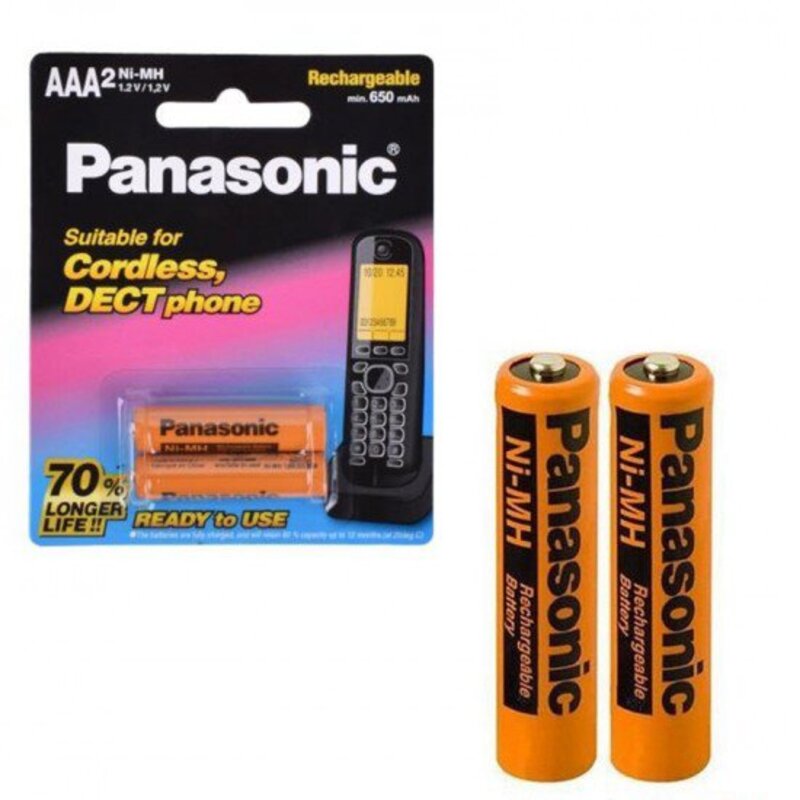 باتری نیم قلمی شارژی Panasonic مدل BK-4LDAW 650mAh (کارتی 2 تایی)


