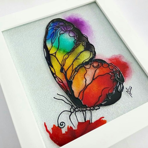 تابلو طرح پروانه ویترای