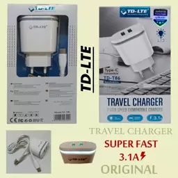 شارژر TD-LTE، مدل T86، سوپر فست همراه باکابل تایپ سی