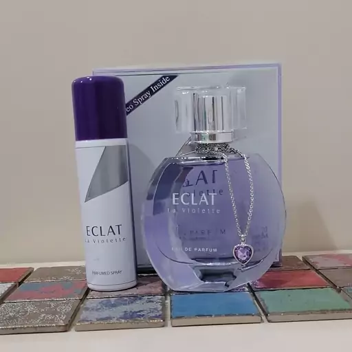 عطر ادکلن اکلت فرگرنس  زنانه (لانوین اکلت)  زنانه اماراتی  حجم 100 میل همراه با یک اسپری 50 میل و زنجیر زنانه 