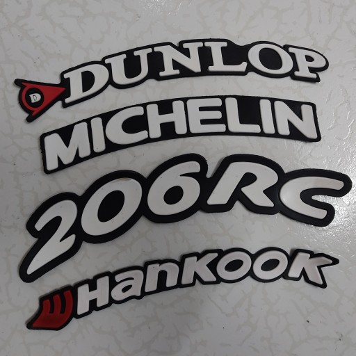 برچسب لاستیک مارک برجسته برند هانکوک میشلن دانلوپ 206 آرسی خودرو rc Hancock mishlan michelin dunlop رینگ قالپاق اسپرت