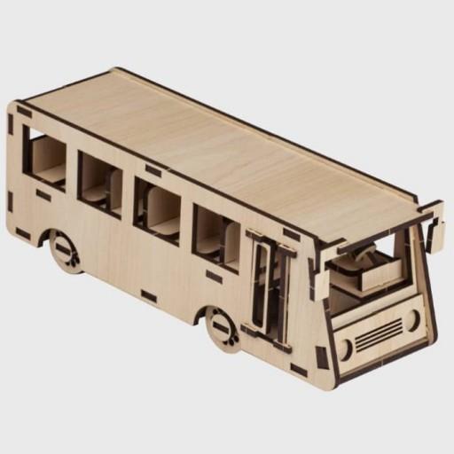 پازل چوبی سه بعدی طرح اتوبوس