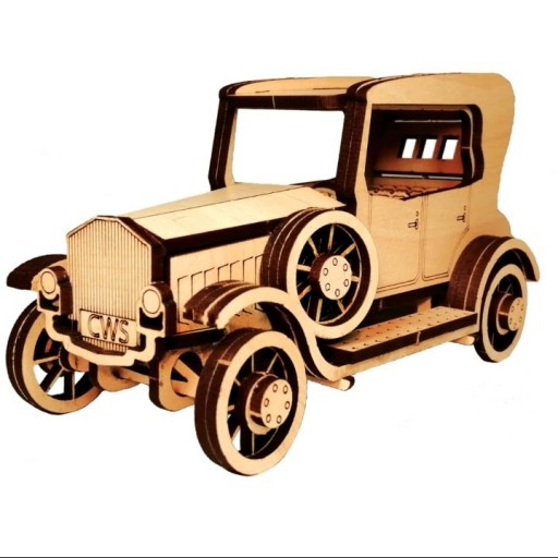 پازل چوبی سه بعدی طرح ماشین قدیمی
