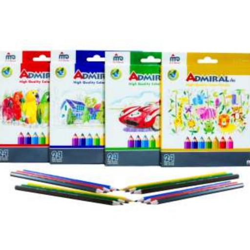 مداد رنگی ادمیرال 24 رنگ در بسته بندی زیبا و متنوع