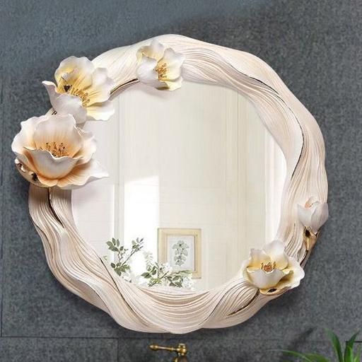 تابلوی آینه دور گل زیبا
