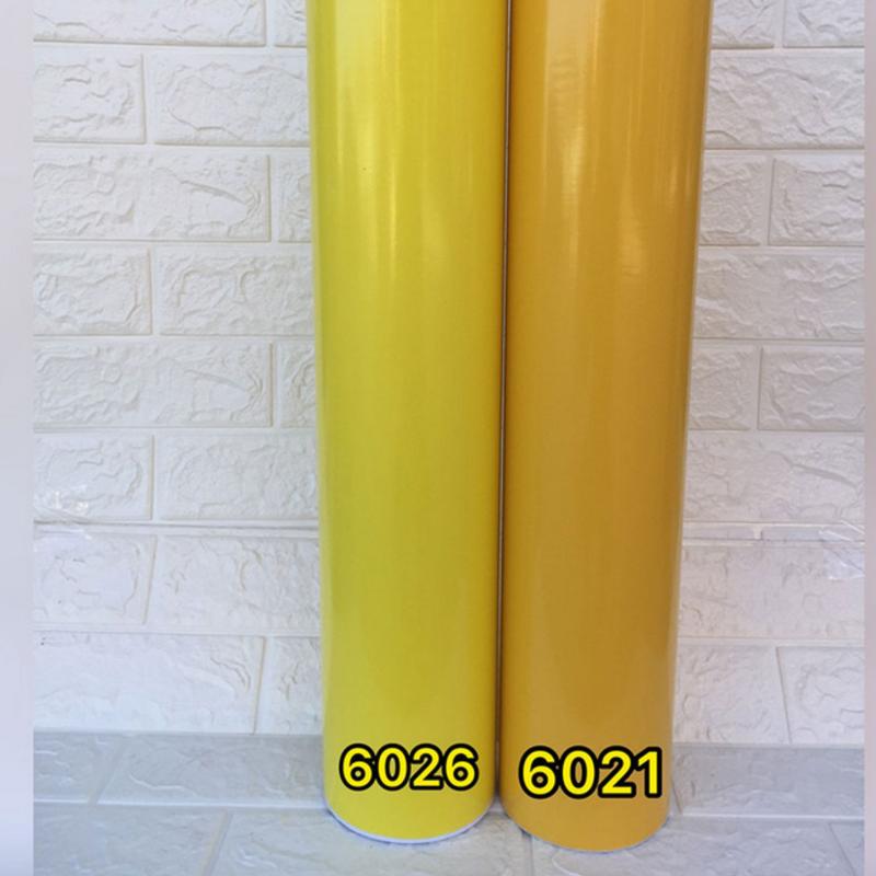 برچسب کابینت عرض 60 سانت تمام پی وی سی ضدآب  رنگ زرد و لیمویی هر رول 10 متر طول 