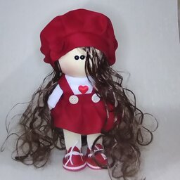 عروسک روسی 20 سانت  مدل شکوفه  دختر قرمز  مو فرفری با کیفیت کد (005) 