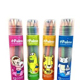 مداد رنگی 12 رنگ لوله ای لوکی پالمو