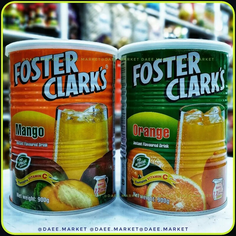 پودر شربت طبیعی بدون طعم مصنوعی فوستر کلارکس در دو طعم پرتقال و انبه) 900 گرم( foster clarks