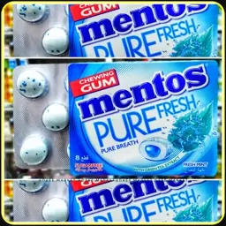 آدامس نعناعی و توت فرنگی منتوس ورقه ای mentos gum 