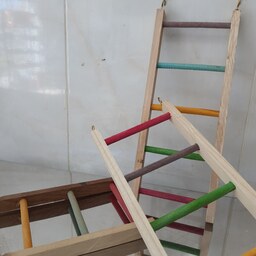 اسباب بازی نردبان رنگی چوبی پرندگان سایز 4