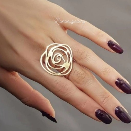 انگشتر گل رز استیل